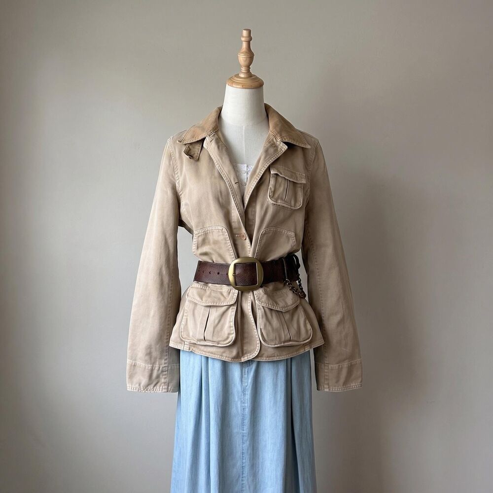 J. Crew c. 2004 Cotton Field Jacket in British Khaki | L